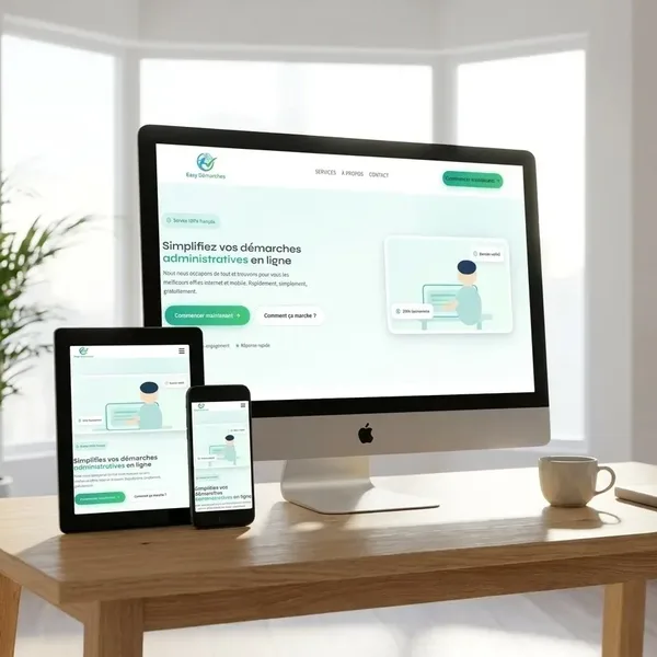 Maquette du site Easy Démarches
